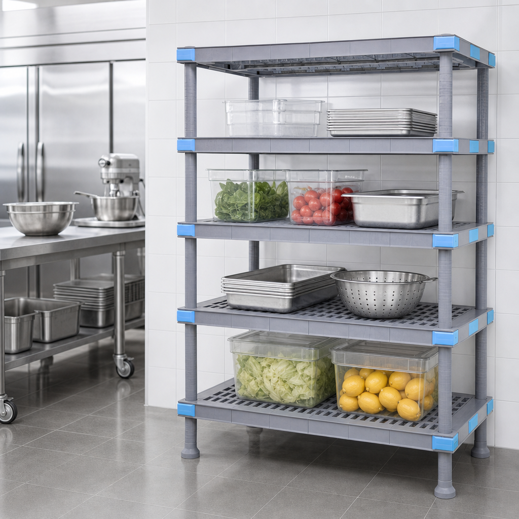 Four Open Grid Shelves