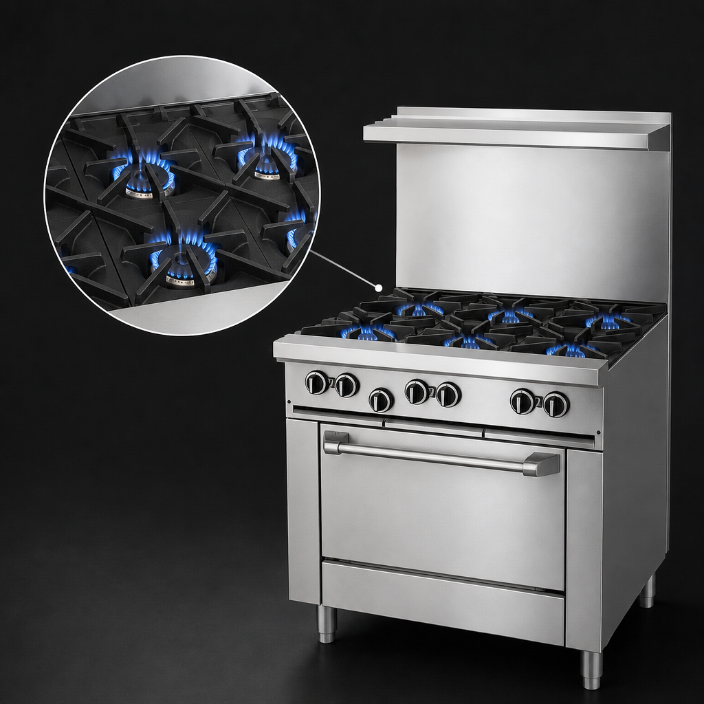 Four High-Output Open Burners