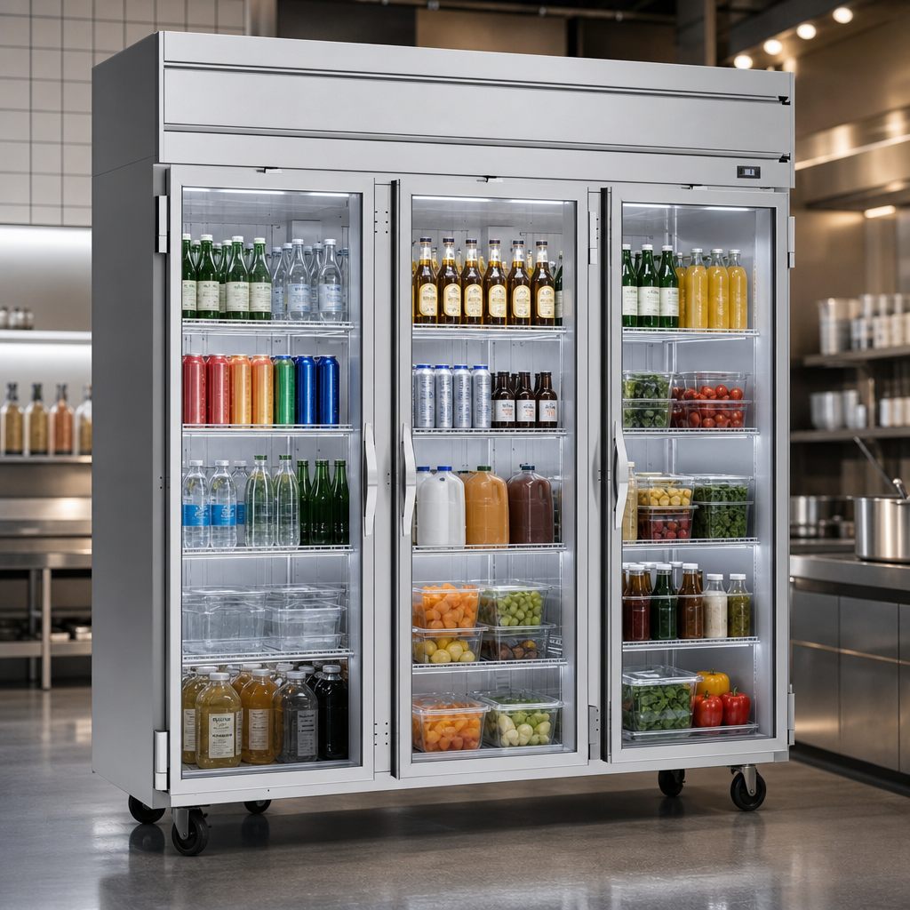 Triple Glass Door Cabinet