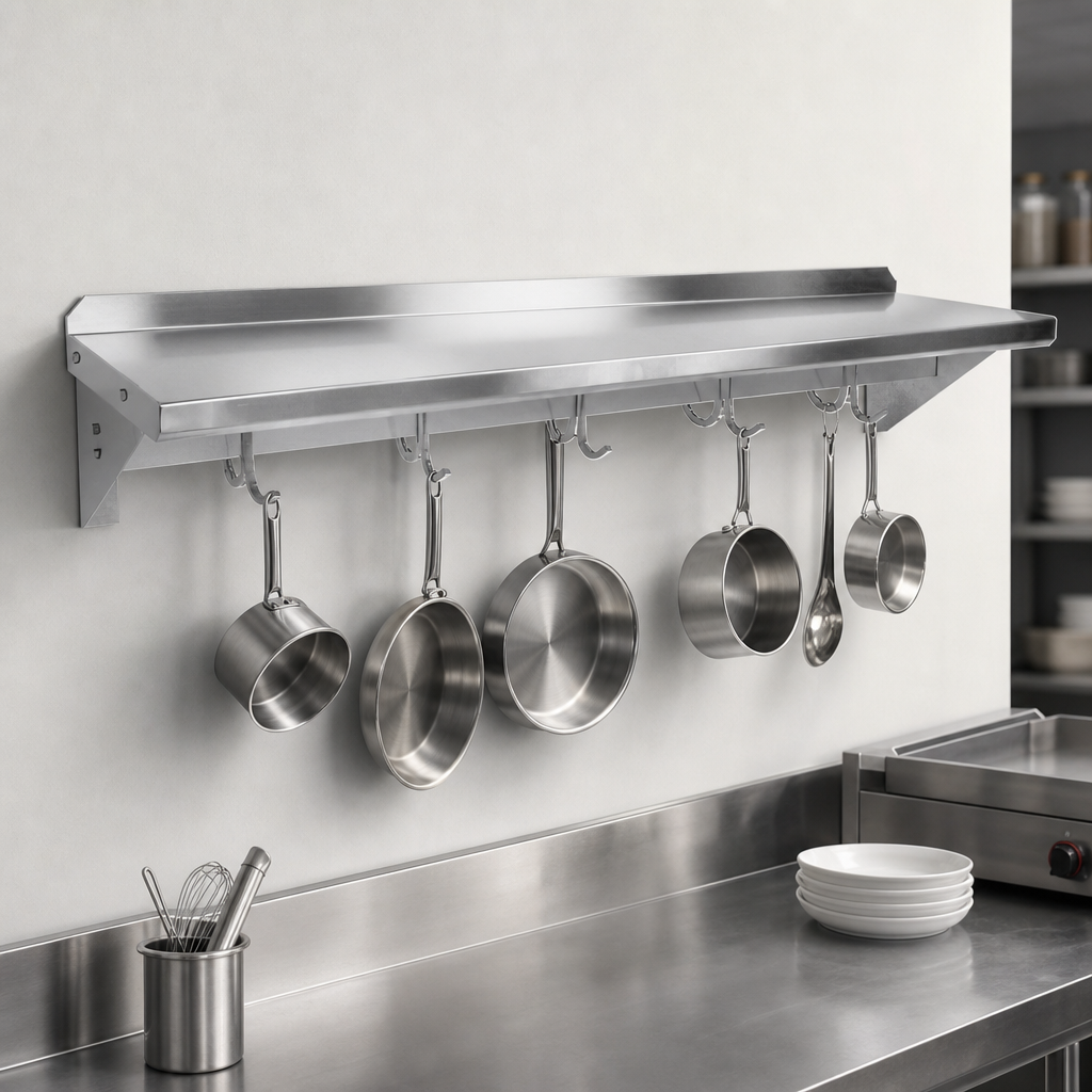 Wall-Mounted Pot Rack Shelf