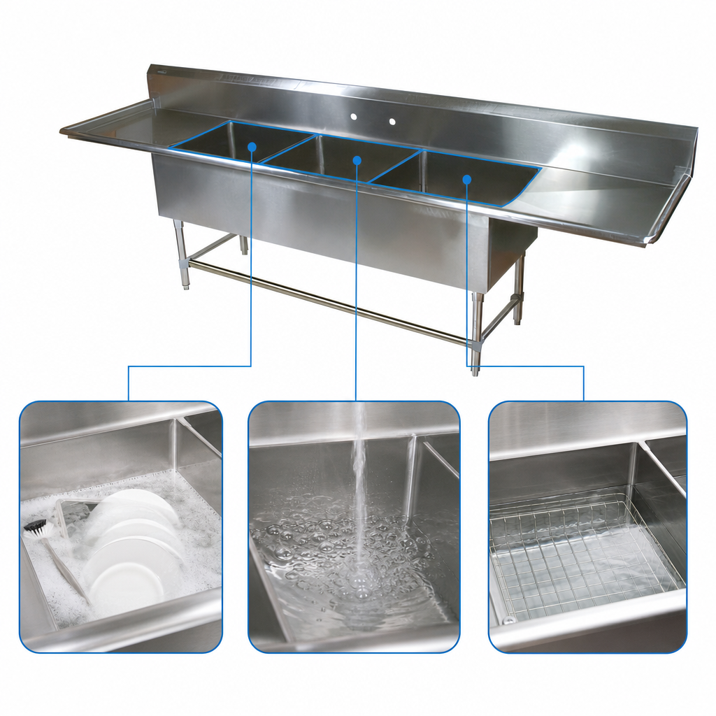 Three-Compartment Sink Layout