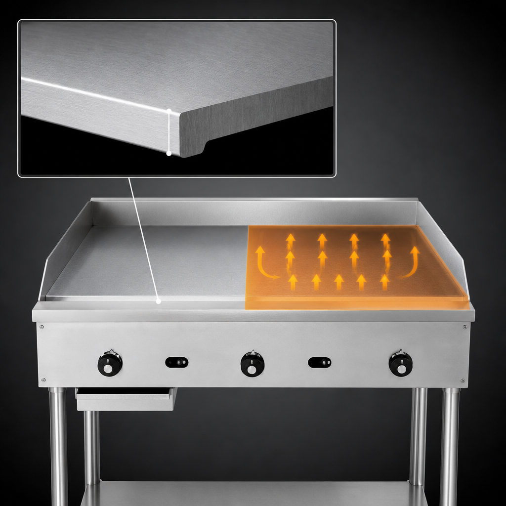 1-Inch Thick Smooth Steel Griddle Plate