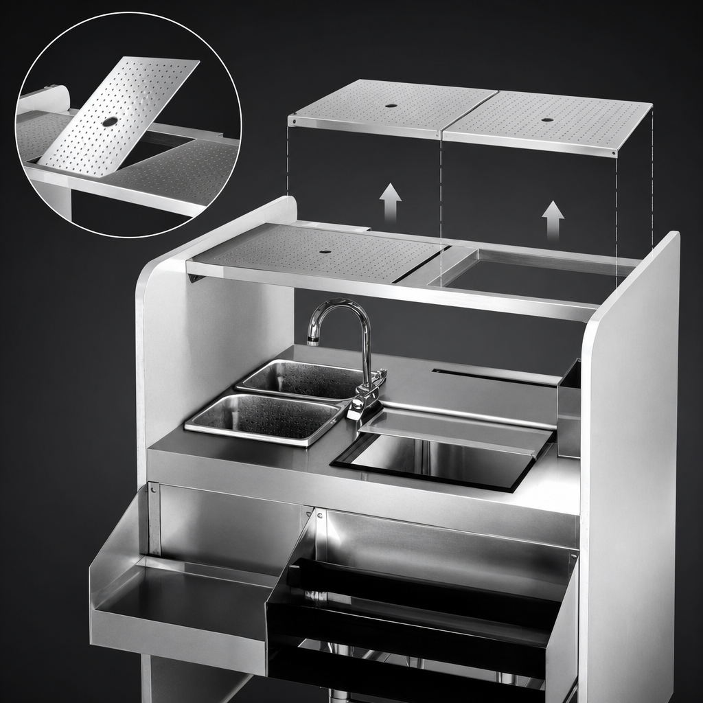 Overshelf with Perforated Inserts