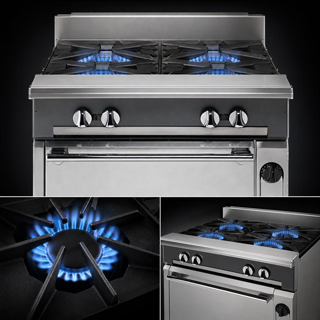 Four 35,000 BTU Open Burners
