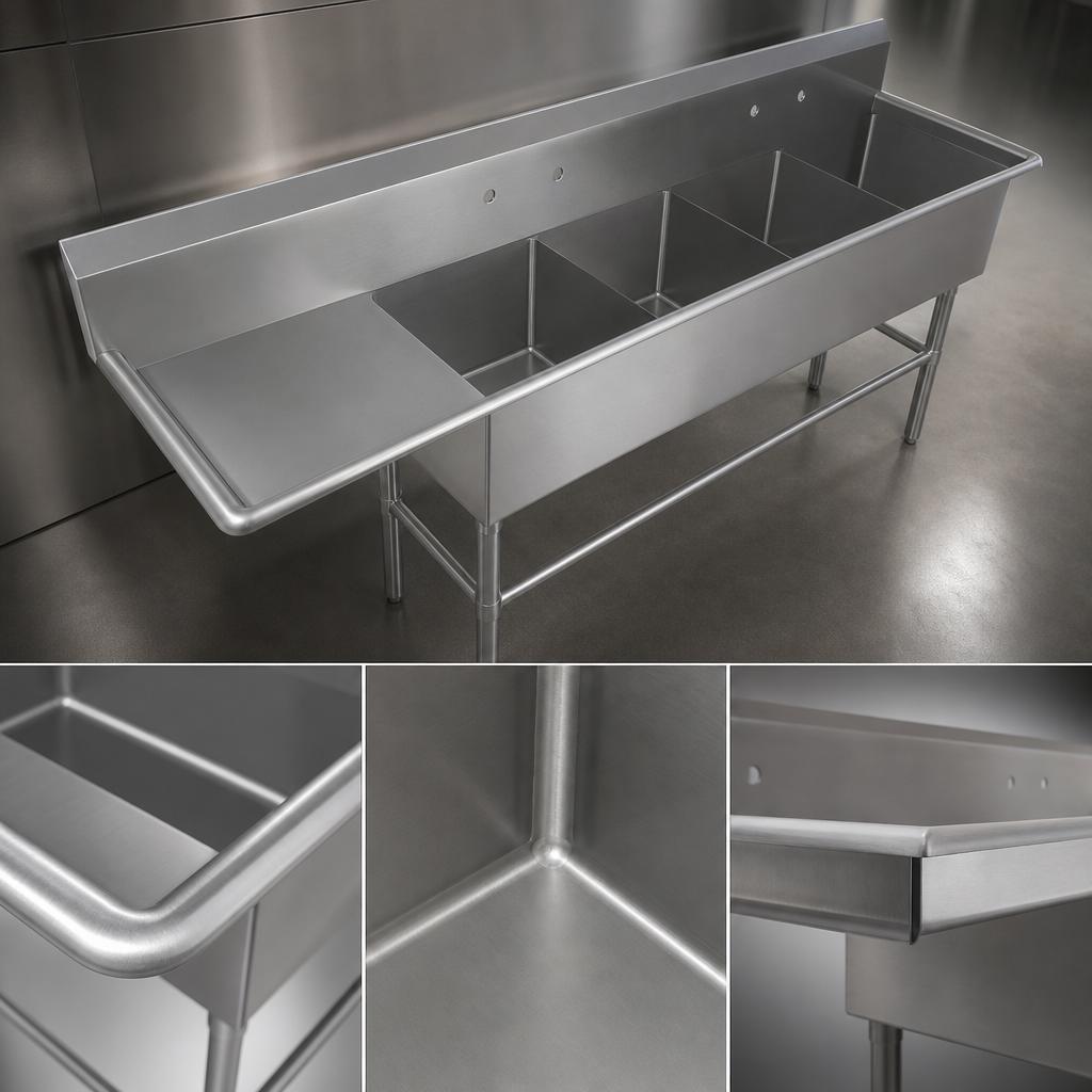 14-Gauge Type 300 Stainless Steel Construction