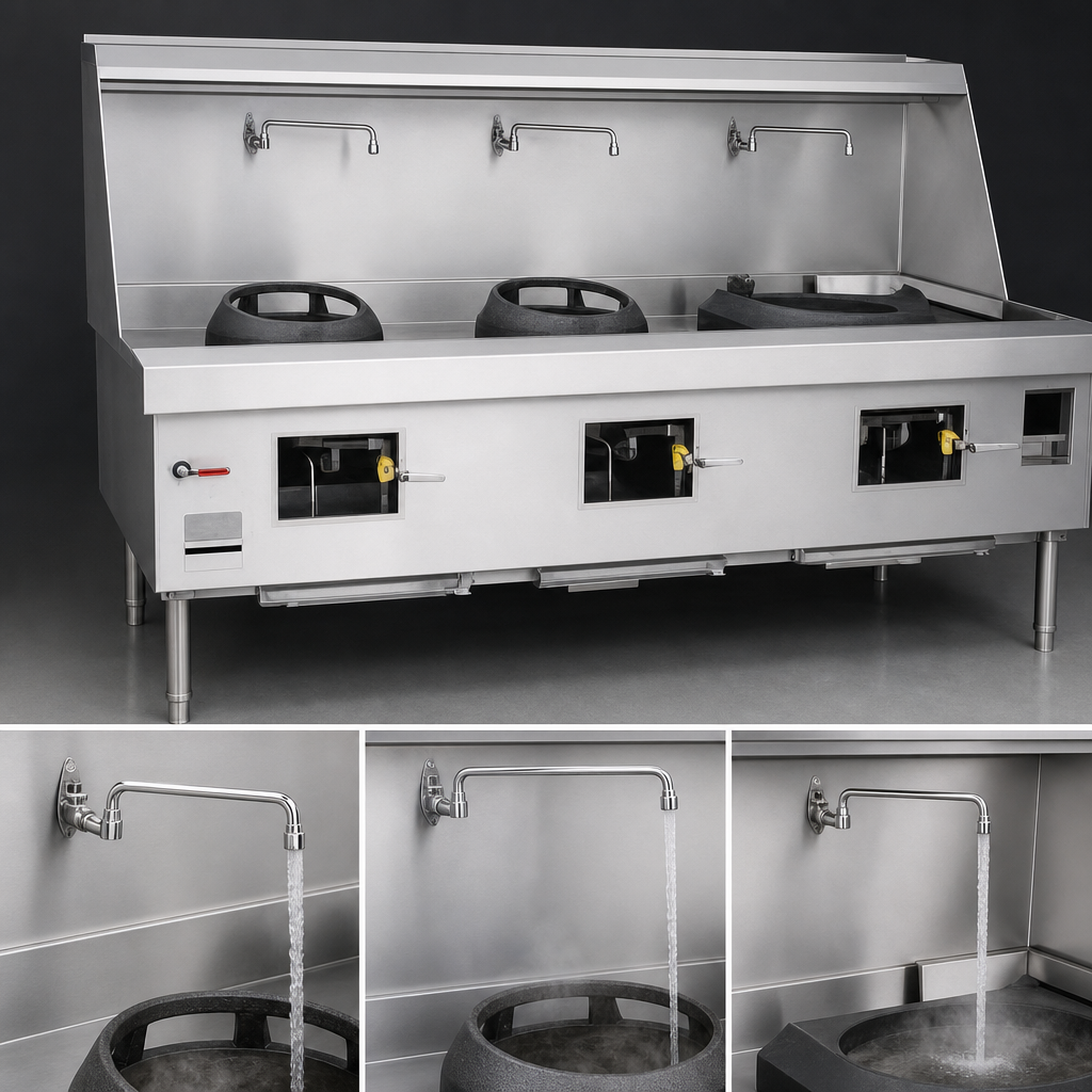 Three Swing Faucets