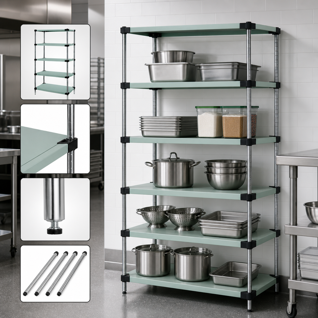 Five Solid Shelves Included