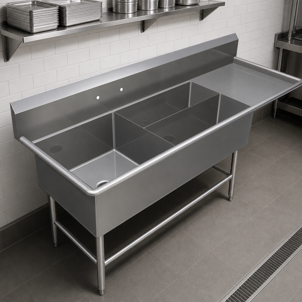 Three-Compartment Platter Sink