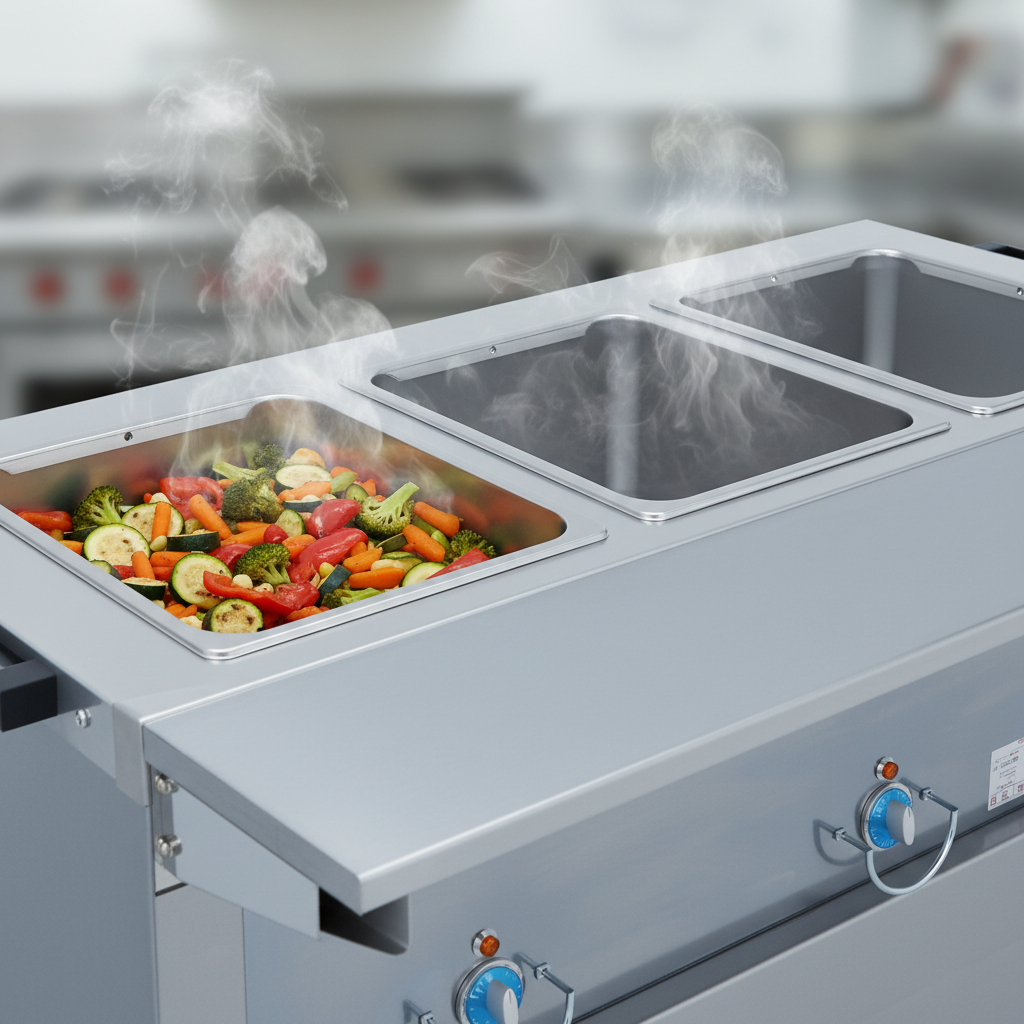 Experience optimal heat retention and efficiency with the Thurmaduke steamtable's deep, fully sealed, and insulated wells.