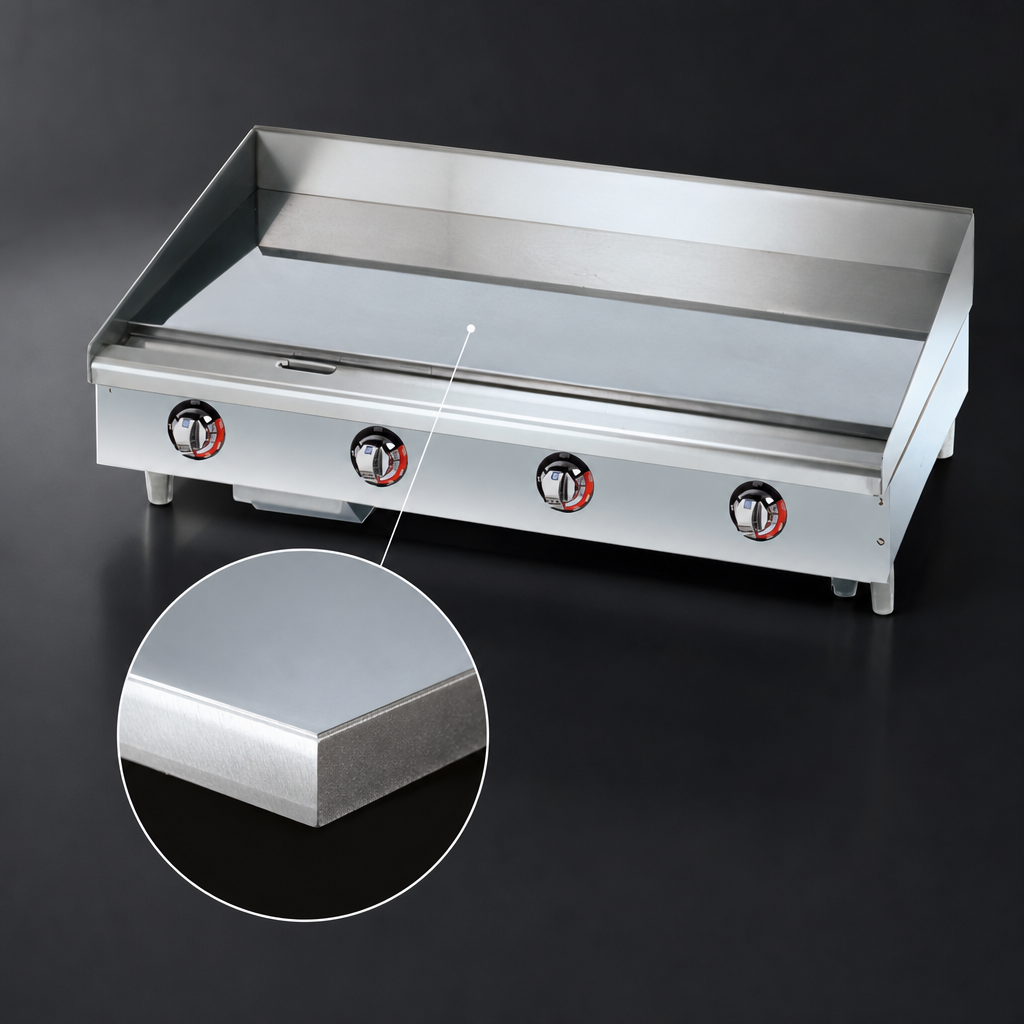 Chrome-Plated Griddle Surface