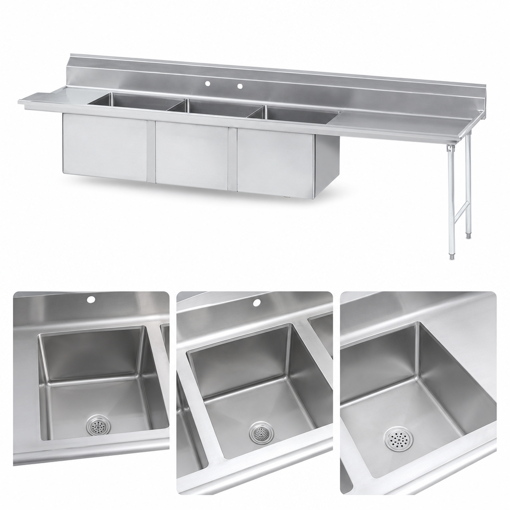 Three Compartment Fabricated Sink