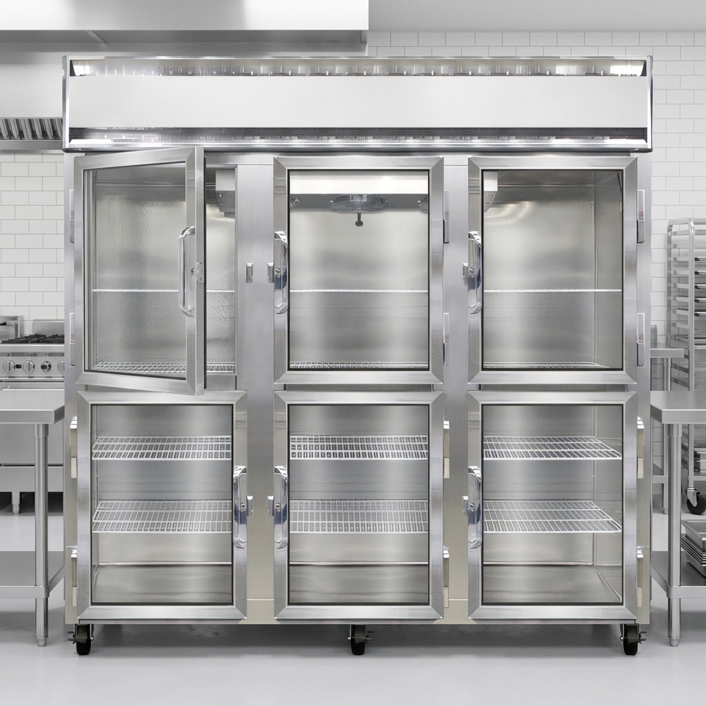 Showcasing its robust stainless steel exterior and efficient aluminum interior, this freezer is built for lasting commercial durability and easy maintenance.