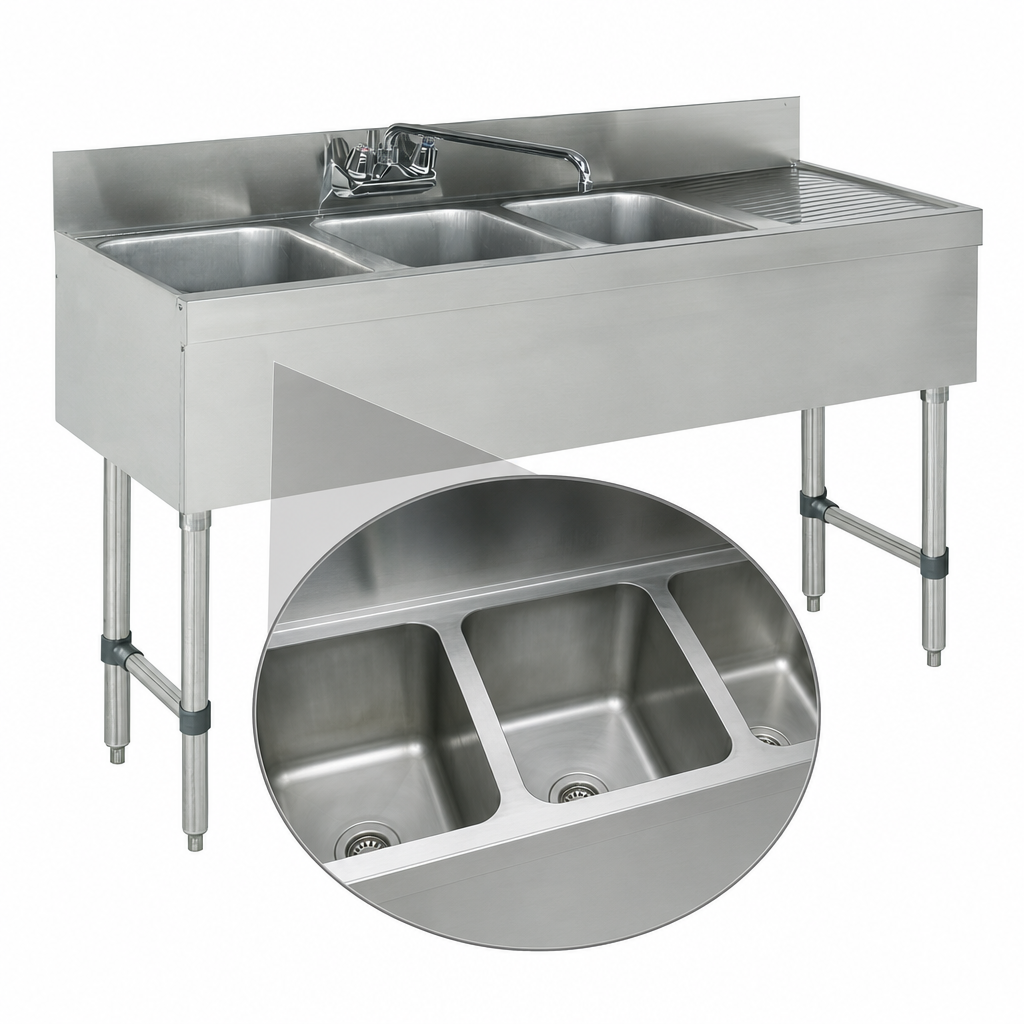 Three Deep Fabricated Bowls