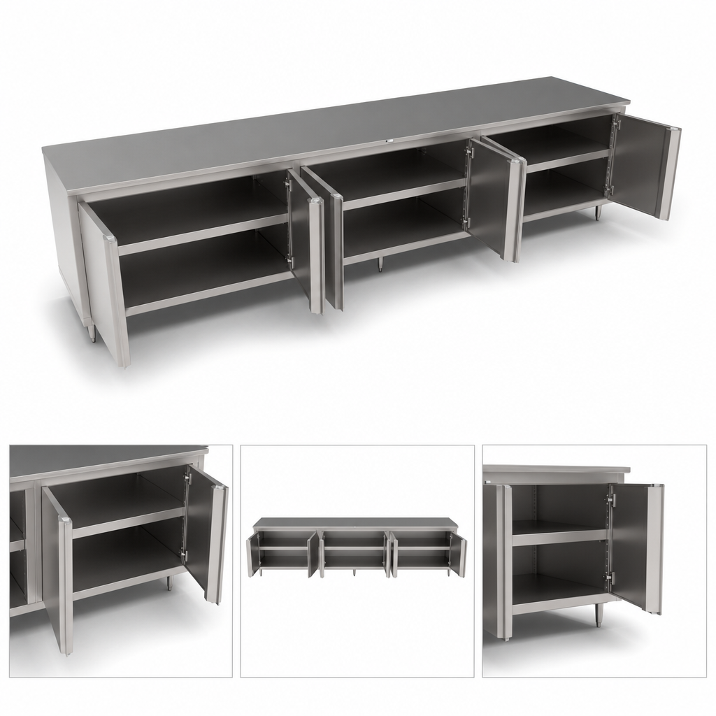 Cabinet Base With Three Hinged Door Sets