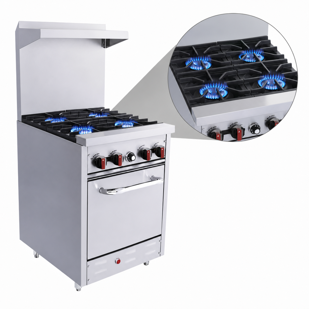 Four Open Cast Iron Burners