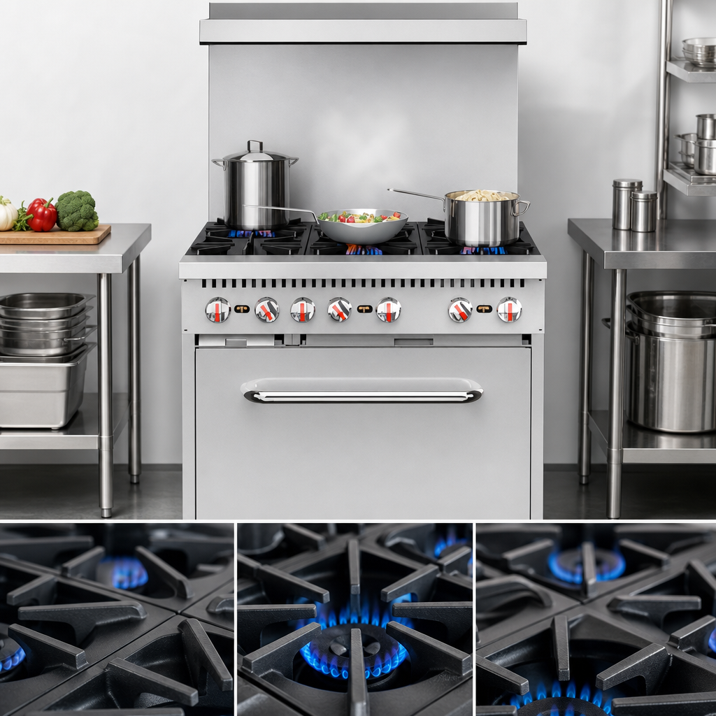 Six Open-Top Burners