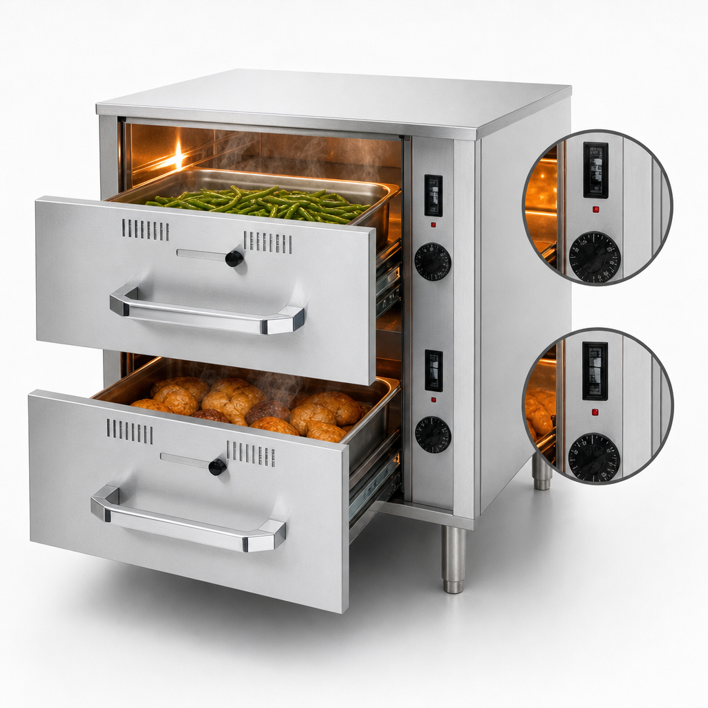 Two Independent Heated Drawers