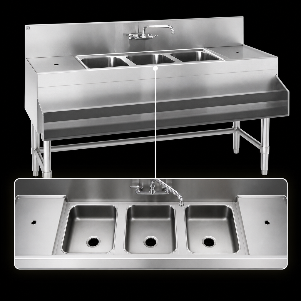 Three-Compartment Sink Layout