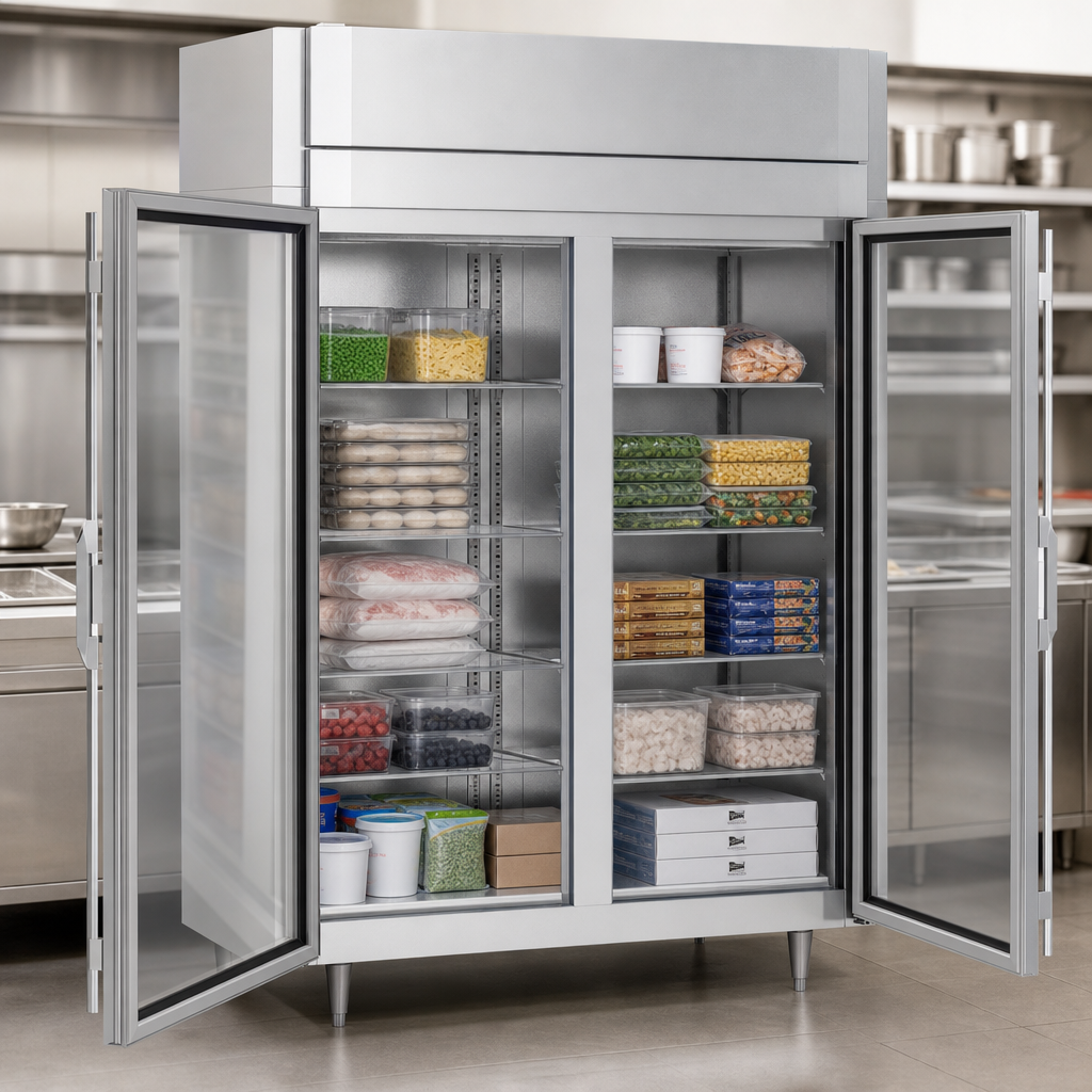 Wide Full-Height Hinged Glass Doors