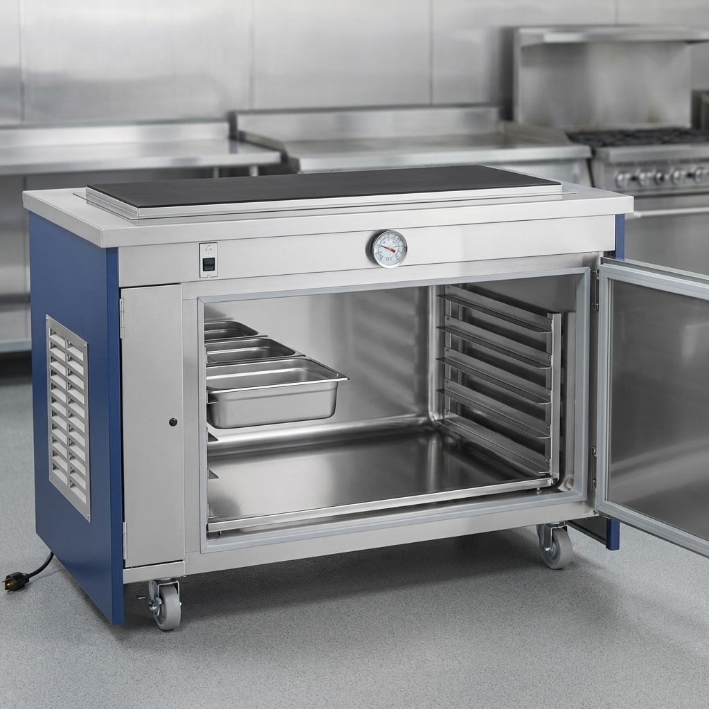 Discover the generous 10.0 cu. ft. refrigerated base of the Atlas Metal INFFB-5, featuring a durable stainless steel interior and slide assembly for organized pan storage.