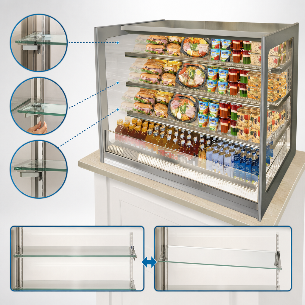 Three Adjustable Shelf Tiers