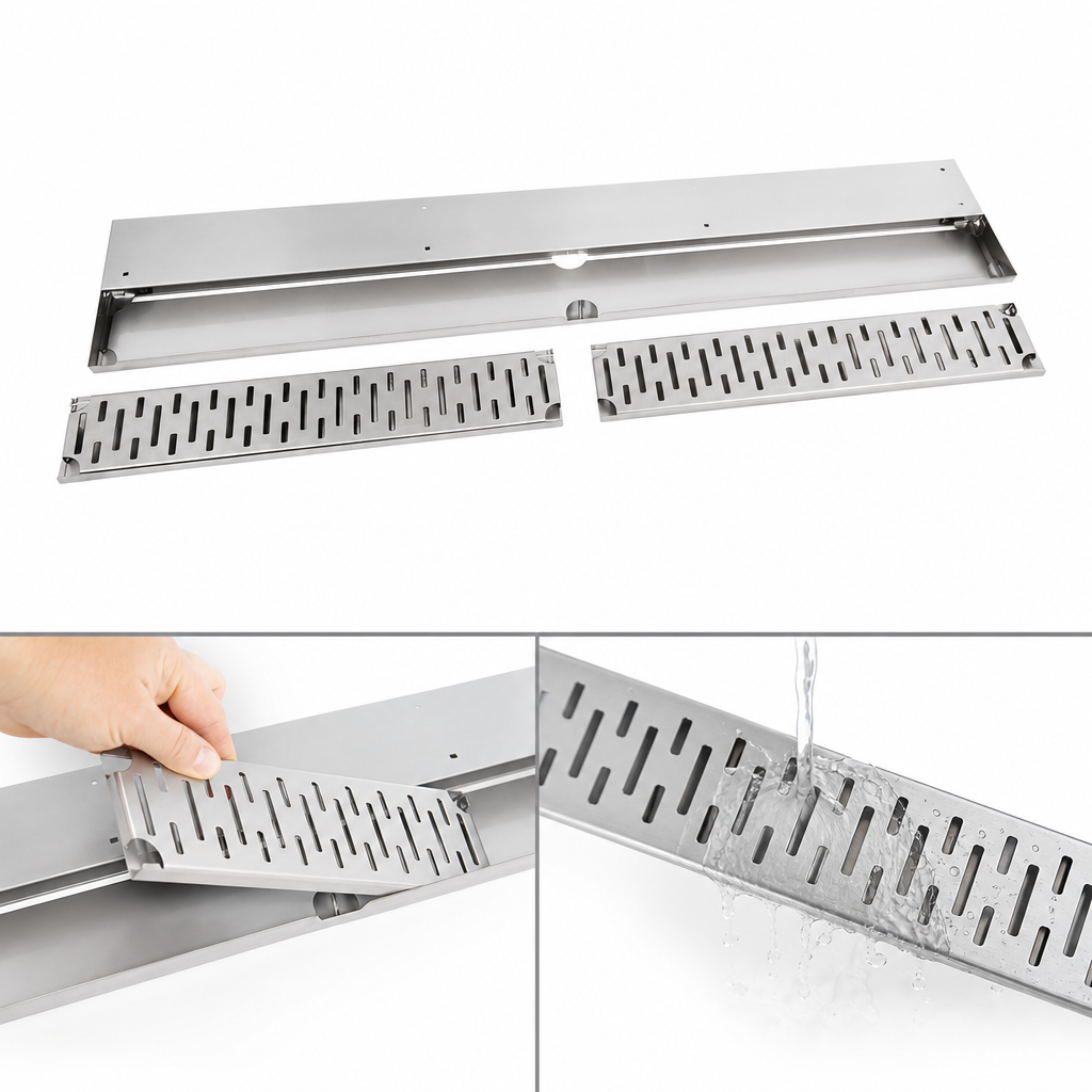Two Removable Perforated Grates
