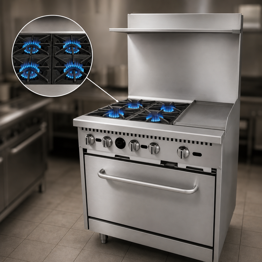 Four Open Burners