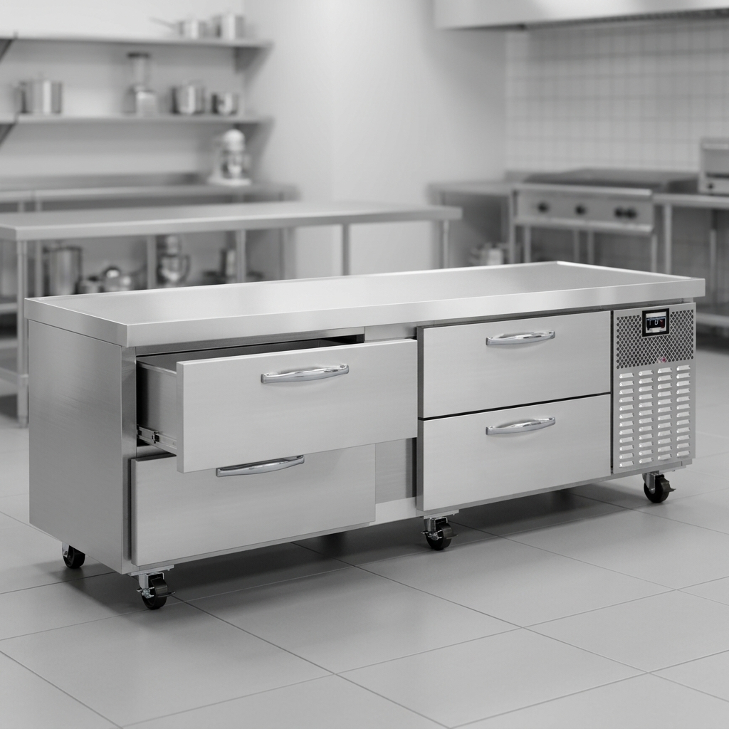 Experience the ultimate in durability and ease of cleaning with this freezer griddle stand, expertly crafted from robust all stainless steel.