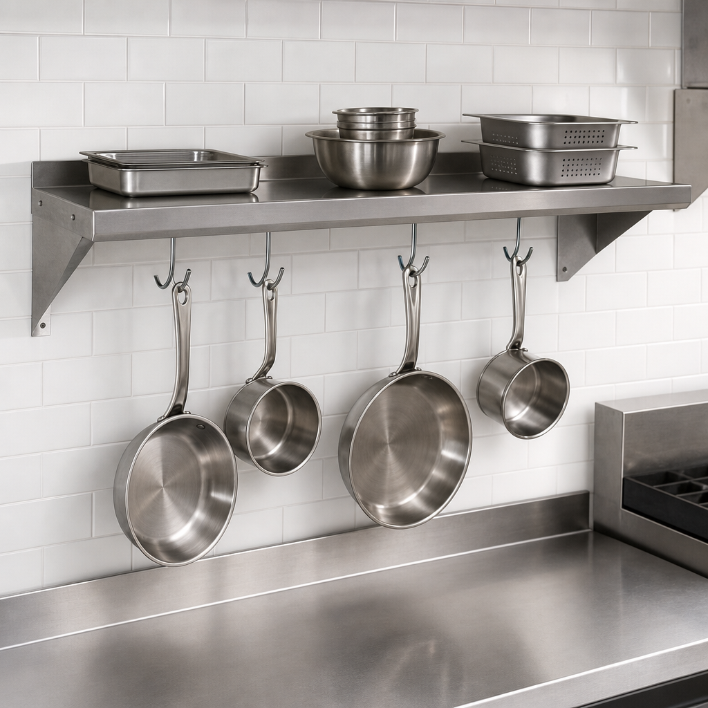 Wall-Mounted Pot Rack Shelf