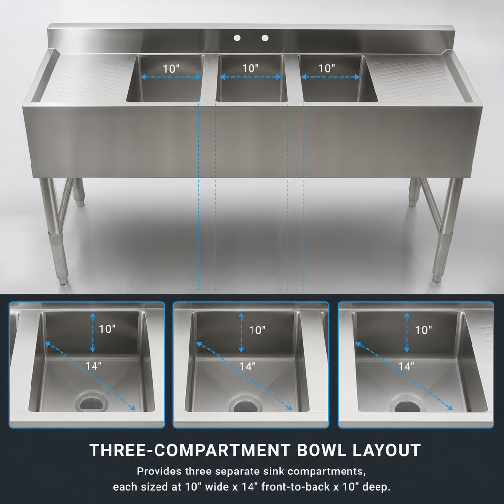 Three-Compartment Bowl Layout