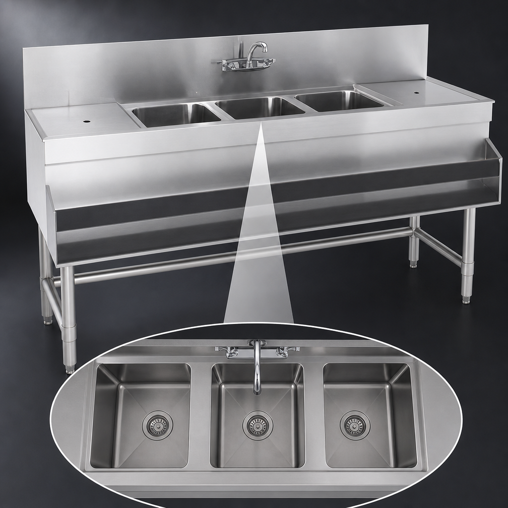Three Sink Compartments