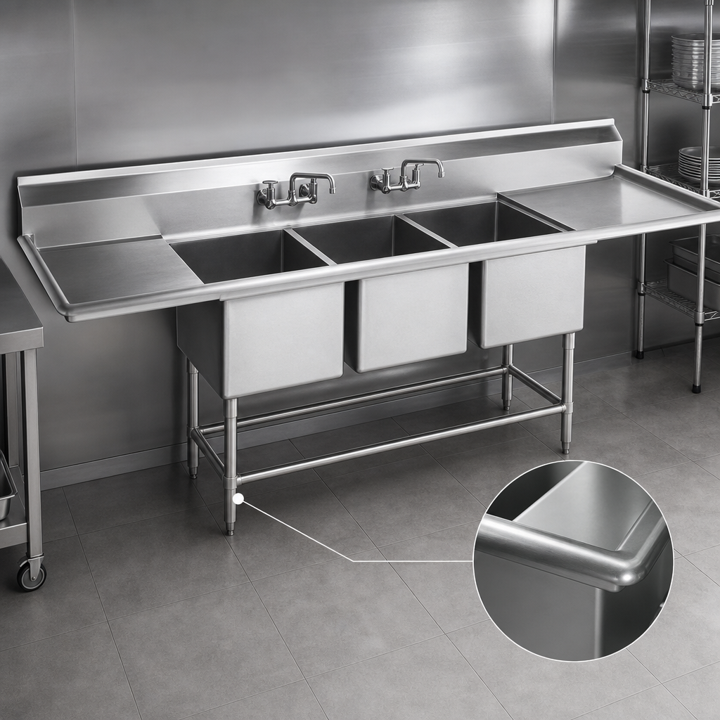 14-Gauge 300-Series Stainless Steel Construction