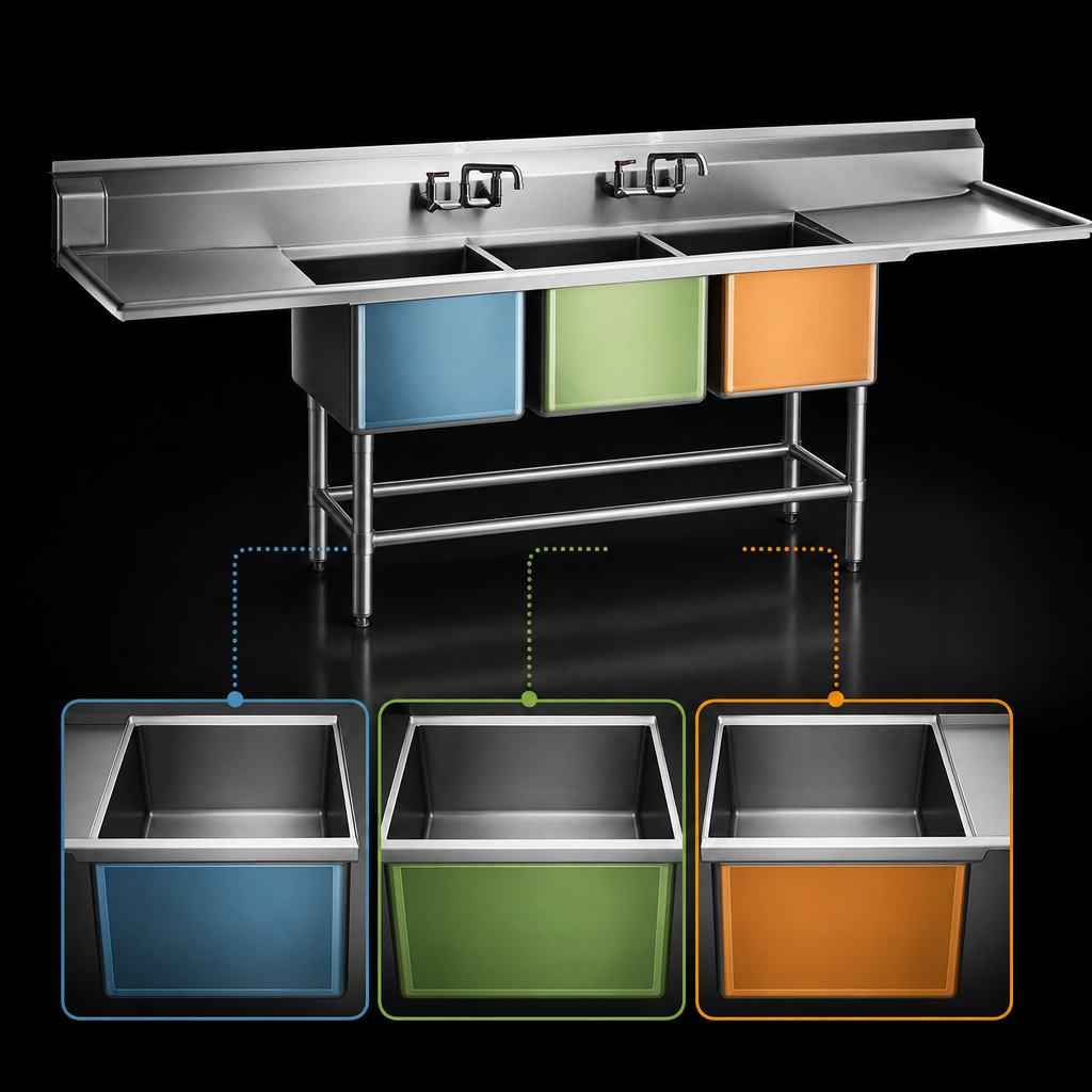 Three-Compartment Sink Layout
