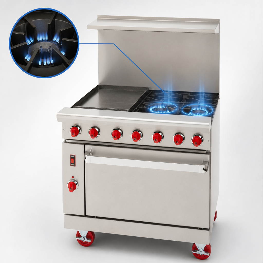Two 22,000 BTU Open Burners