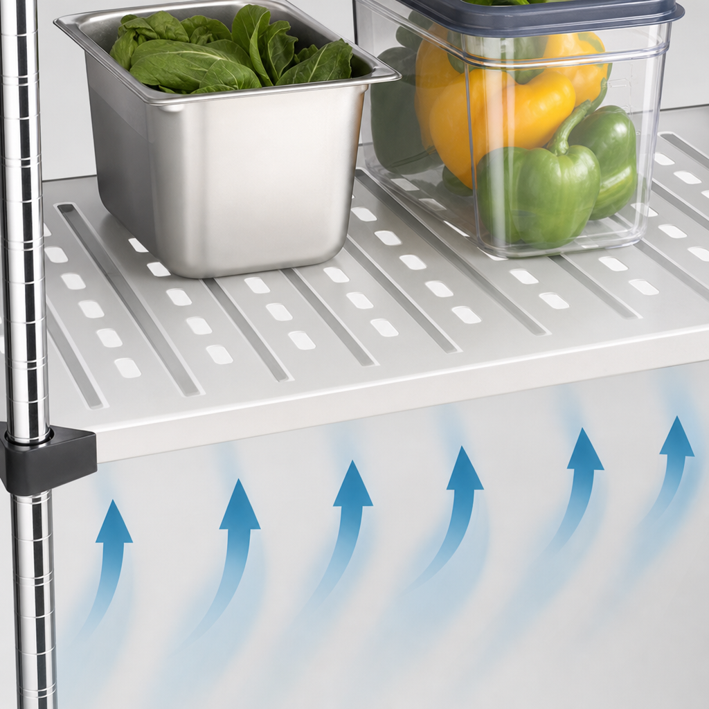 Louvered/Embossed Shelf Surface