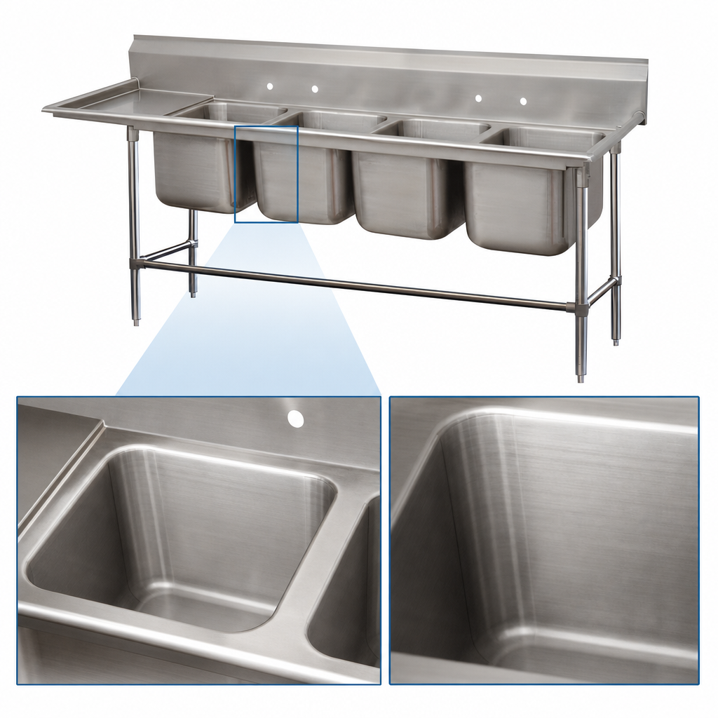 Four Deep-Drawn Compartments