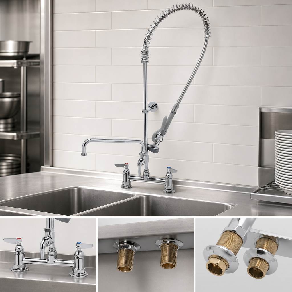 8-Inch Adjustable Deck-Mount Faucet