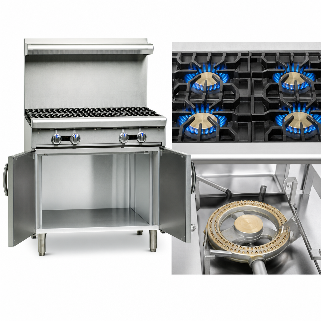 Four High-Output Open Burners