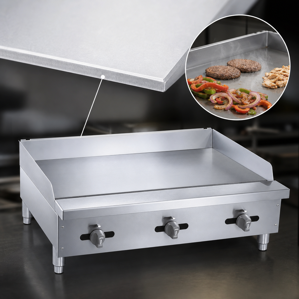 3/4-Inch Polished Steel Griddle Plate