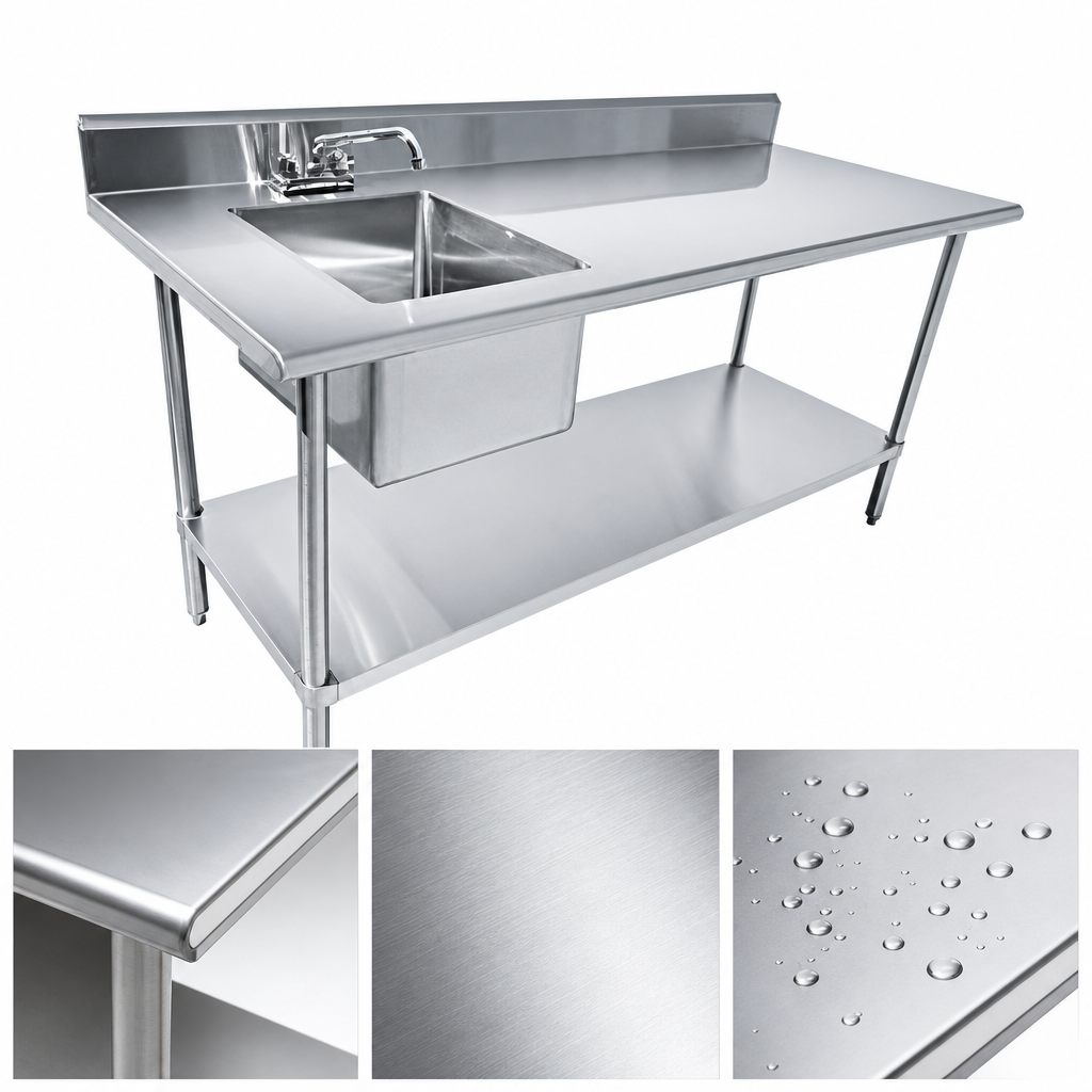 16-Gauge 304 Stainless Steel Top