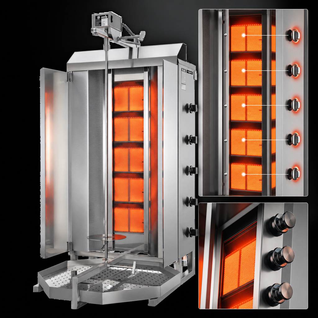 Five Individual Infrared Burners