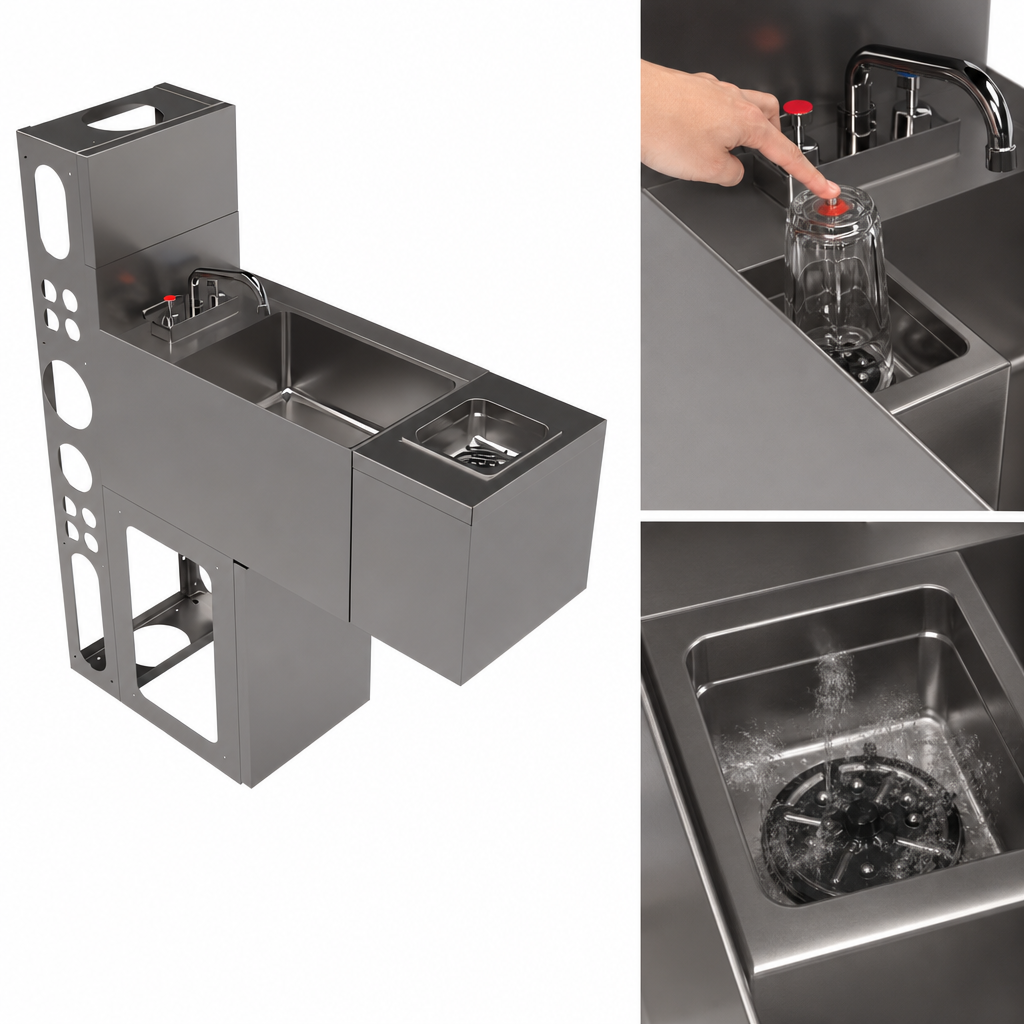 Push-Down Glass Rinser