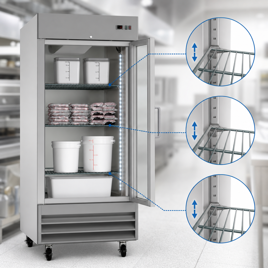 Three Adjustable Epoxy-Coated Shelves