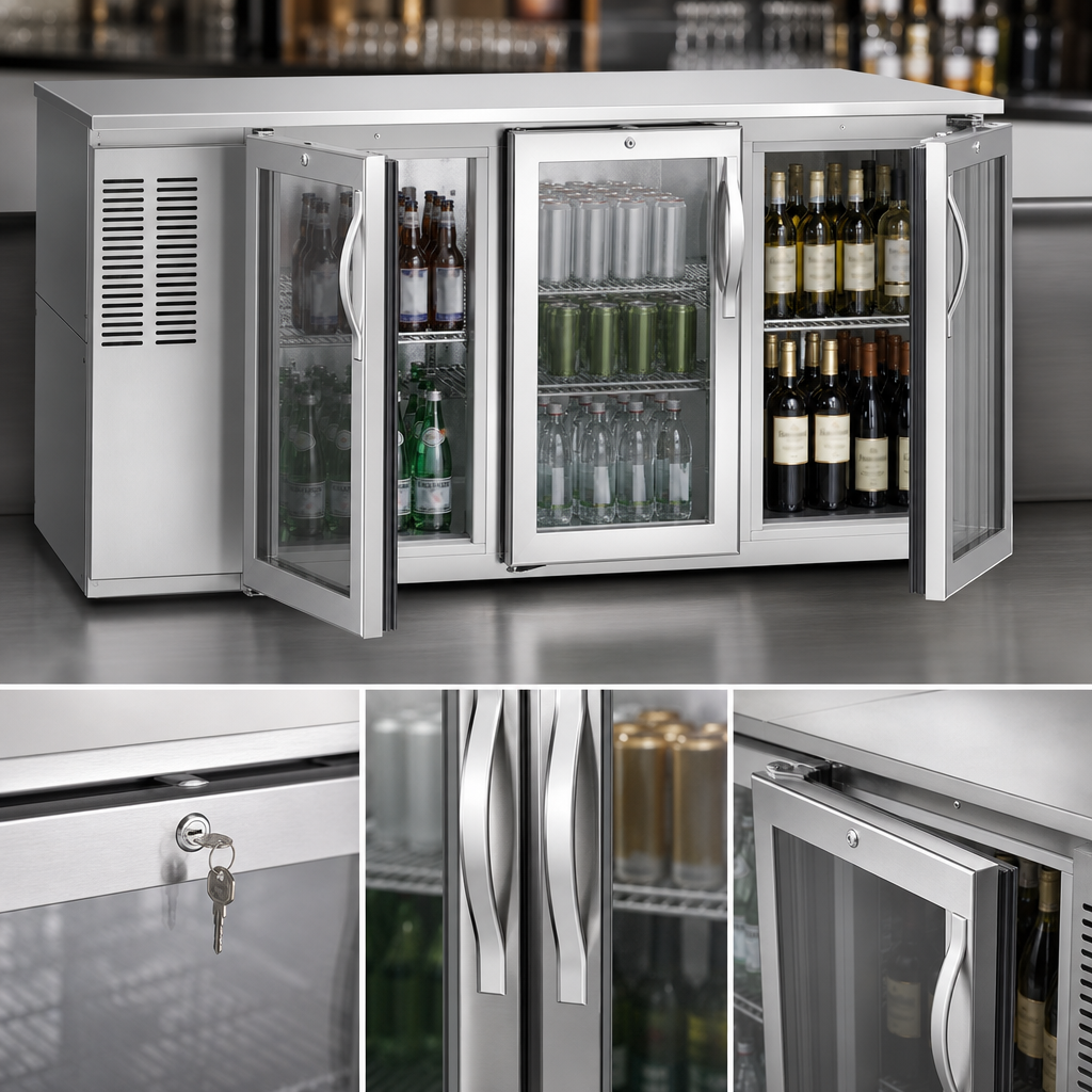 Three Locking Glass Doors