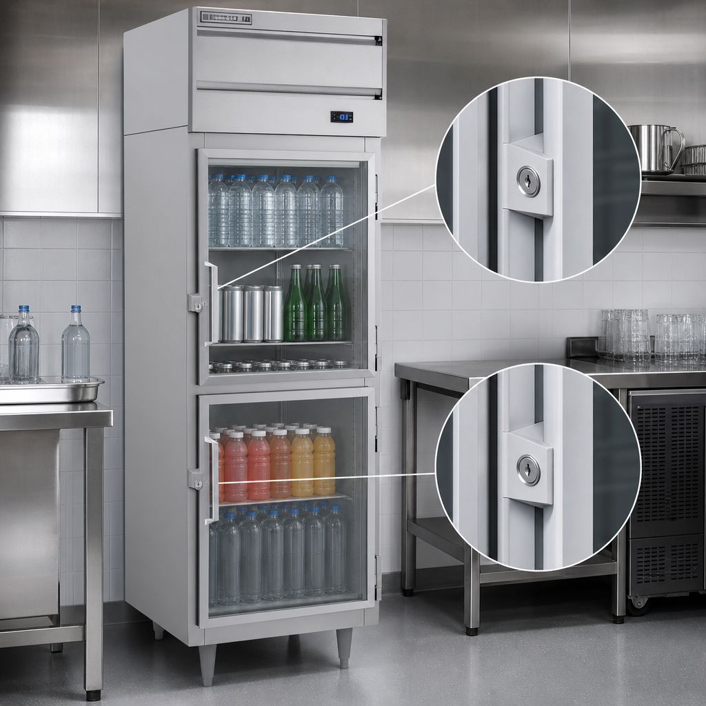 Two Lockable Half Glass Doors