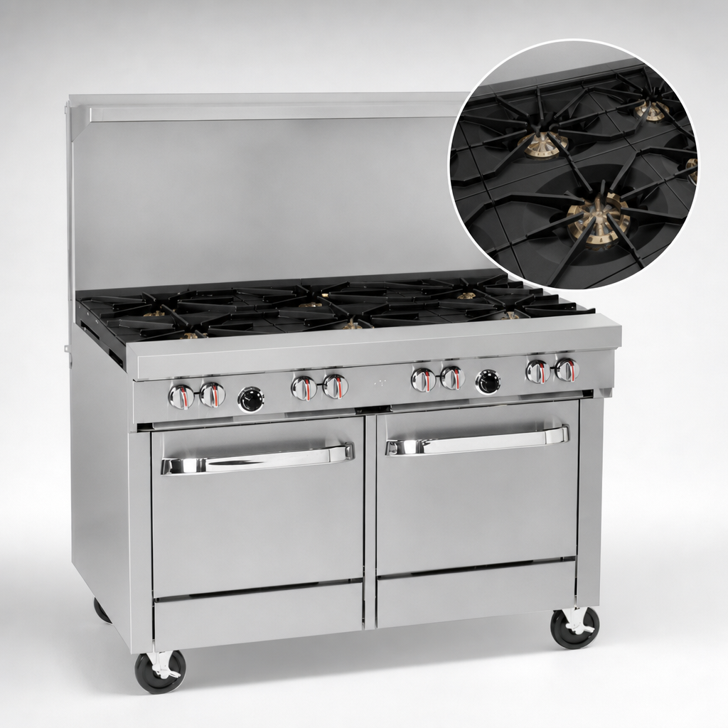 Eight High-Output Open Burners