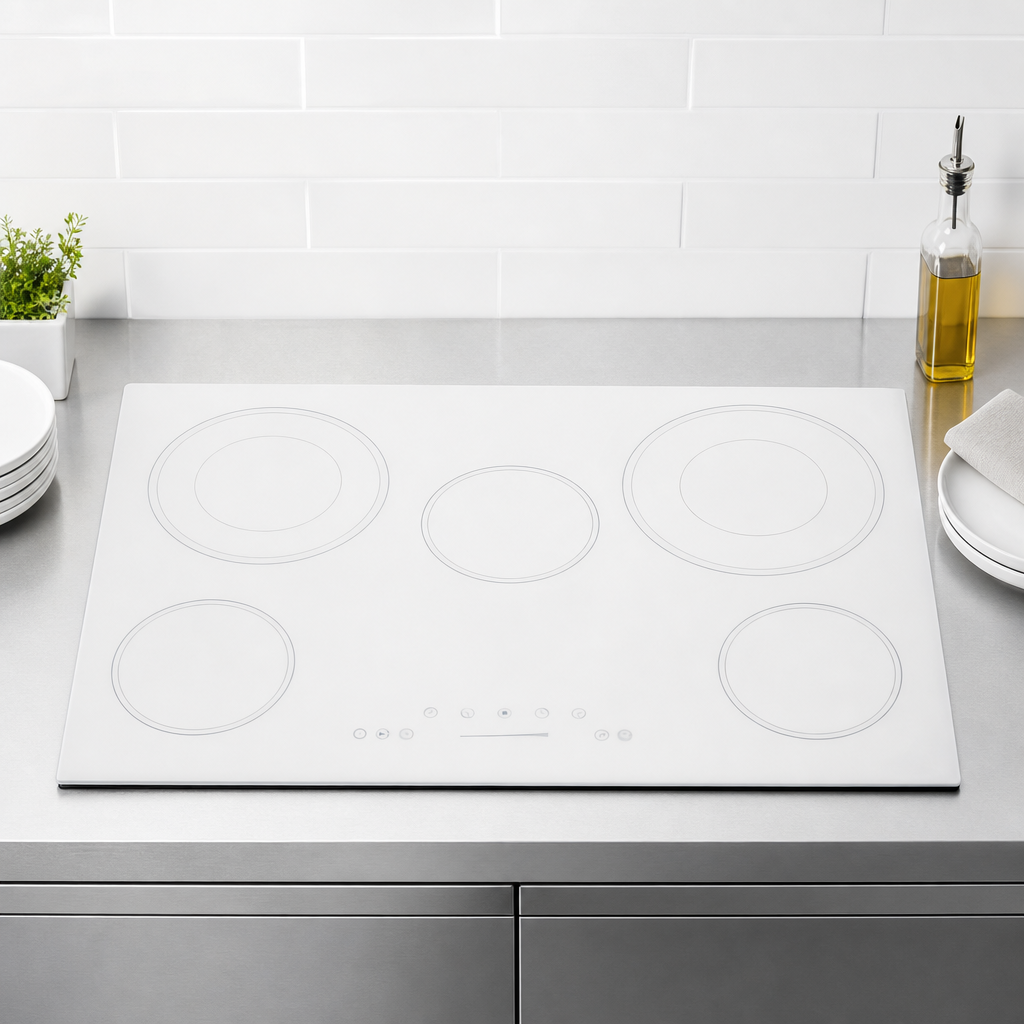 Smooth White Ceramic Glass Surface