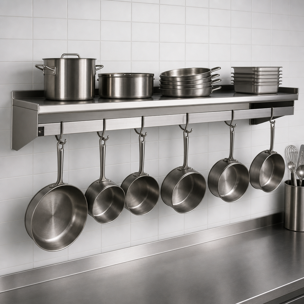 Wall-Mounted Pot Rack Shelf