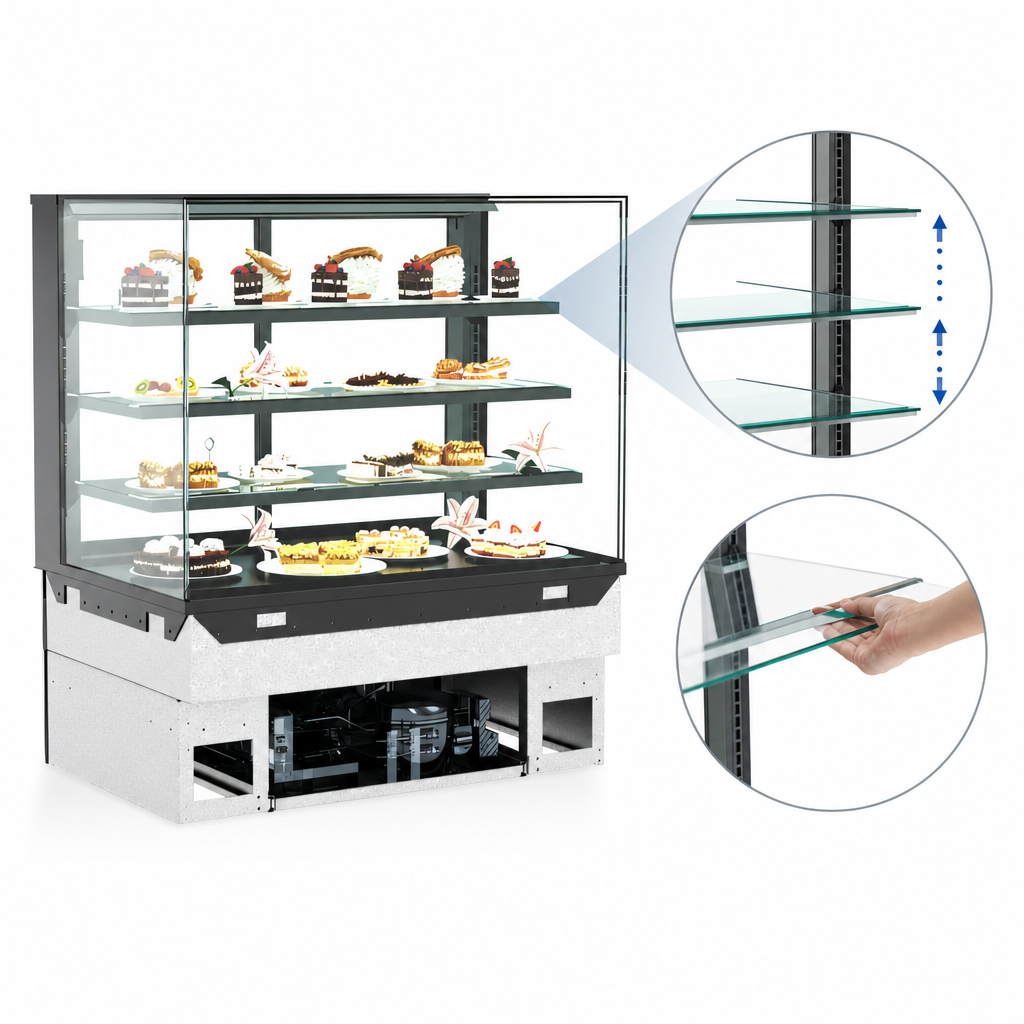 Adjustable Clear Glass Shelving