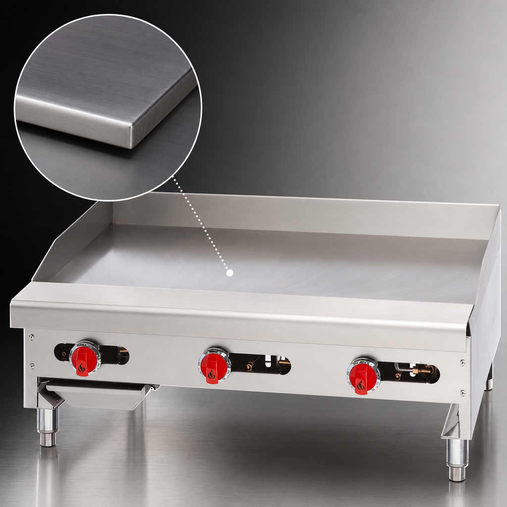 1-Inch Polished Steel Griddle Plate